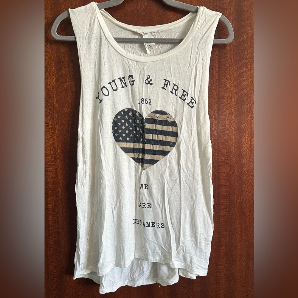 White Graphic Tank Top